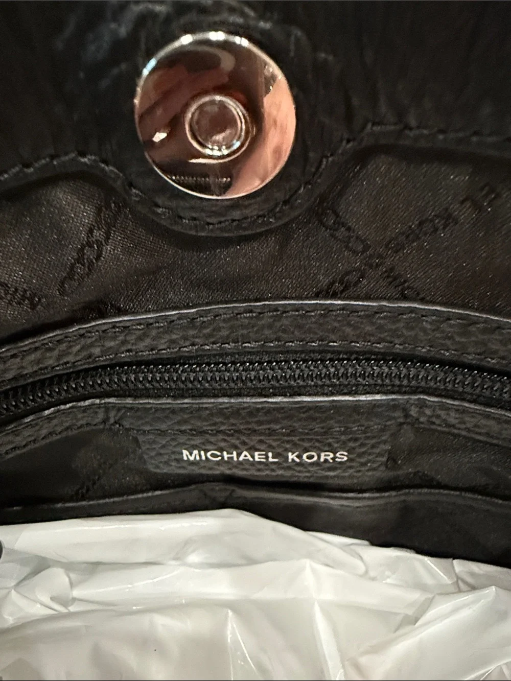 Michael Kors Black Pebbled Leather Double-Handle Shoulder Tote